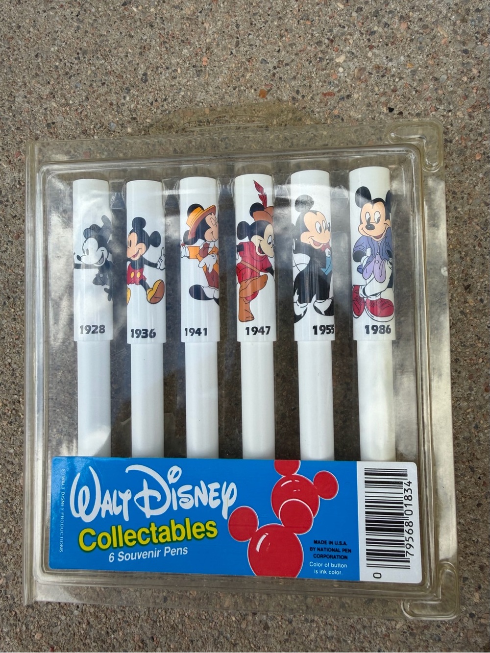 Vtg 1986 Walt Disney Collectables Mickey Mouse Through The Years Pens Untested